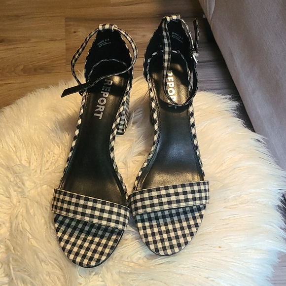 Report Shoes - 🤍🖤Gingham Block Heel🖤🤍